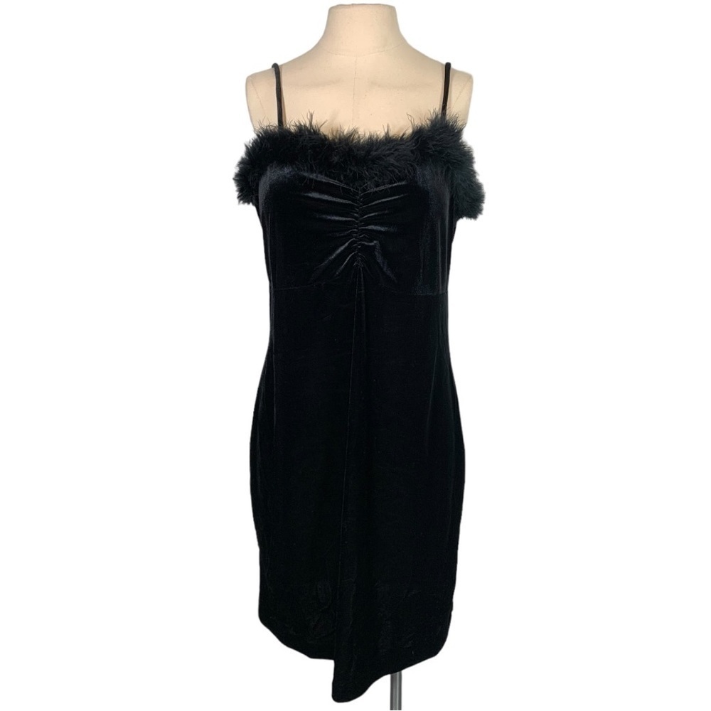 Vintage Stella Velvet Sleeveless Mini Dress Size Medium - Picture 7 of 9